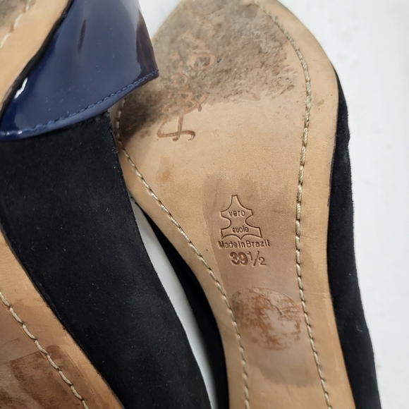 Alice & Olivia by Stacey Bendet Black & Blue Pointed Toes Pumps Size 39.5 - Picture 9 of 11